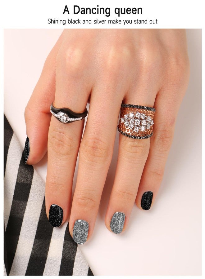 DUKASOU Semi Cured Gel Nail Strips (Dancing Queen), 28 pcs UV Gel Nail Stickers for Women Work with Any UV Lamps, Salon Quality Nails Wraps for Home DIY Nails Art - Image 2